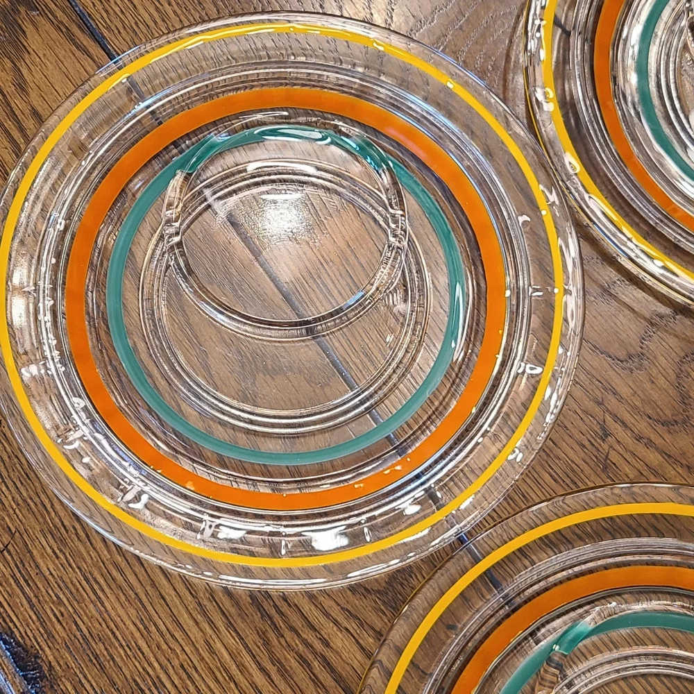 Anchor Hocking  snack plates with Federal Glass punch cups set of 4🐣